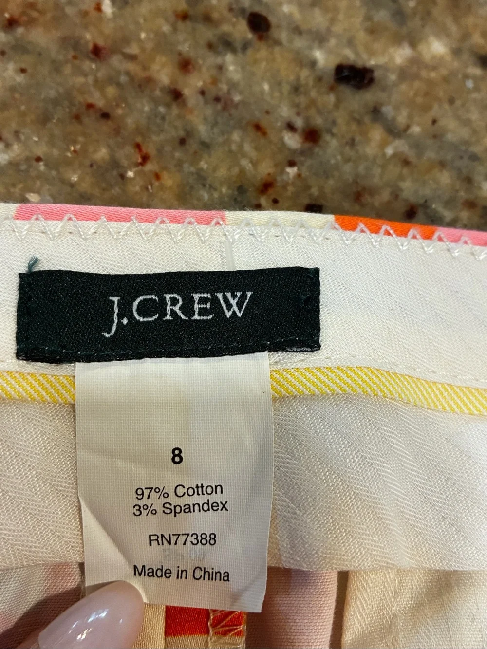 J Crew Woman’s Pink, Red, White & Green Printed Mini Skirt, Size: 8